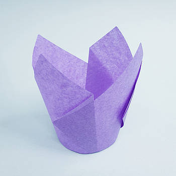 Паперова форма для мафінів Тюльпан фіолетовий 12 шт.