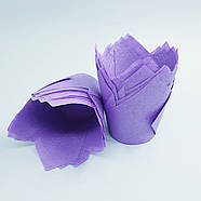 Паперова форма для мафінів Тюльпан фіолетовий 12 шт., фото 3