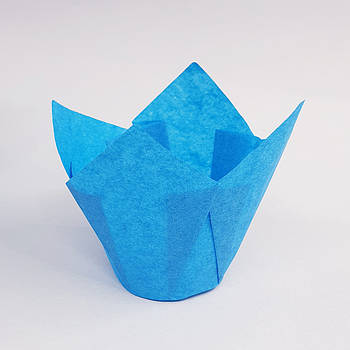 Паперова форма для мафінів Тюльпан морська хвиля 12 шт.