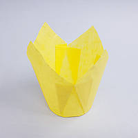 Бумажная форма для маффинов Тюльпан желтый 12 шт