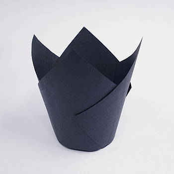 Паперова форма для мафінів Тюльпан чорний 12 шт.