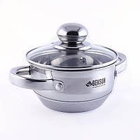 Каструля з кришкою з нержавіючої сталі Benson багатошарове дно 1.0 л