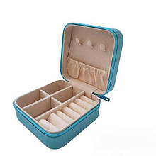 Скринька / органайзер для прикрас та біжутерії на застібці Блакитна 10x10x5 8640