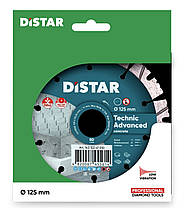 Круг алмазний відрізний Distar 1A1RSS/C3-H 125x2,2/1,4x11x22,23-10 Technic Advanced, фото 4