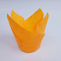 Бумажная форма для маффинов Тюльпан оранжевый 50 шт