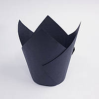 Бумажная форма для маффинов Тюльпан черный 50 шт
