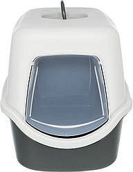 Туалет Trixie для котів Vico з ковпаком-кришкою дверцятами та ручкою пластиковий бірюзовий/білий 40*40*56см smart