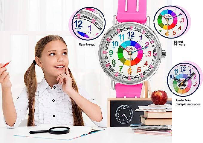 Купить Kiddus Learning часы для детей, мальчиков и девочек. Аналоговые ...