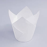 Бумажная форма для маффинов Тюльпан белый 50 шт