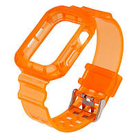 Ремешок для Apple Watch Band Color Transparent + Protect Case 44mm Цвет Orange