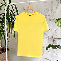 Мужская однотонная качественная футболка/ Жёлтая мужская футболка/ Базовая футболка Peremoga M