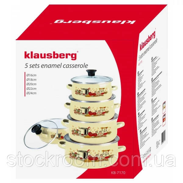 Набор эмалированных кастрюль 10 предметов Klausberg - KB-7170 (разные цвета и рисунки) - фото 9 - id-p672896938