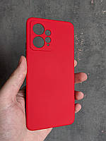 Силиконовый чехол для Xiaomi Redmi Note 12 Красный микрофибра soft touch