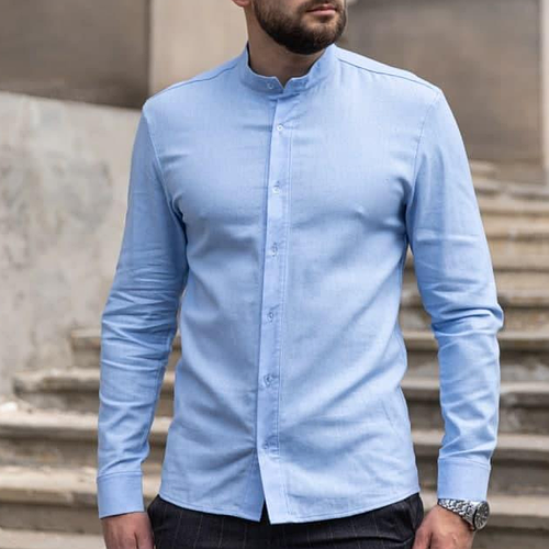 Мужская льняная рубашка Closer Slim Fit, размеры S-2XL / Рубашка с ...