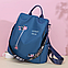 Рюкзак сумка антизлодій з вишивкою квіточок жіночий синій Код 10-0120, фото 7