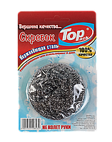 Скребок для посуды TOP PACK на планшете спиральная нержавейка, 14 грам