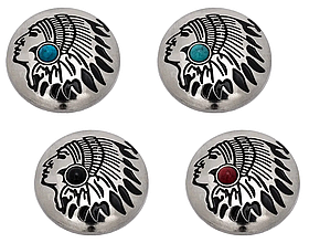 Прикраса КОНЧО 30мм СК-047 колір старе срібло з камнем