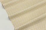 Бавовняна тканина з білим горохом 4мм на бежевому фоні №311, фото 2