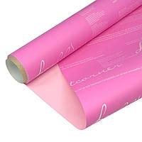 Калька «Письмо на ярко-розовом + сплошной розовый» 58см 7м пленка двухсторонняя