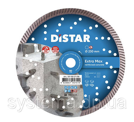 Круг алмазний відрізний Distar 1A1R Turbo 232x2,5x12x22,23 Extra Max, фото 1
