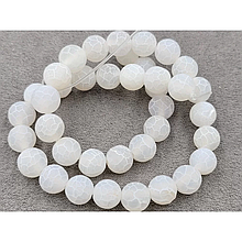 Намистини Агат морозний 10мм, колір білий