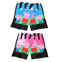 Тактические спортивные перчатки для детей свинка ПЕПА ДЖОРДЖ высоко эластичные велоруковички полупальцы