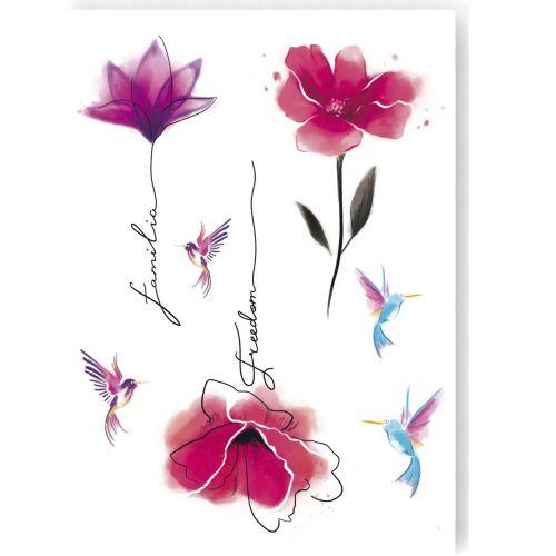 Тату "Квіти акварель Freedom", фото 1