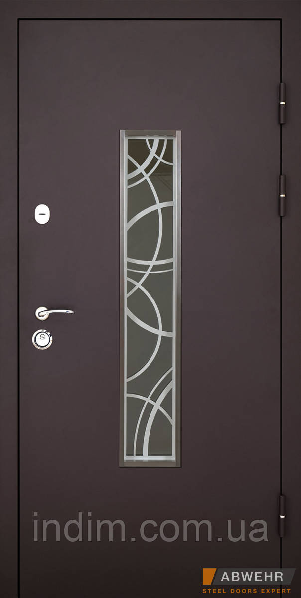 Вхідні двері модель Solid Glass колір Ral 8019T комплектація Defender