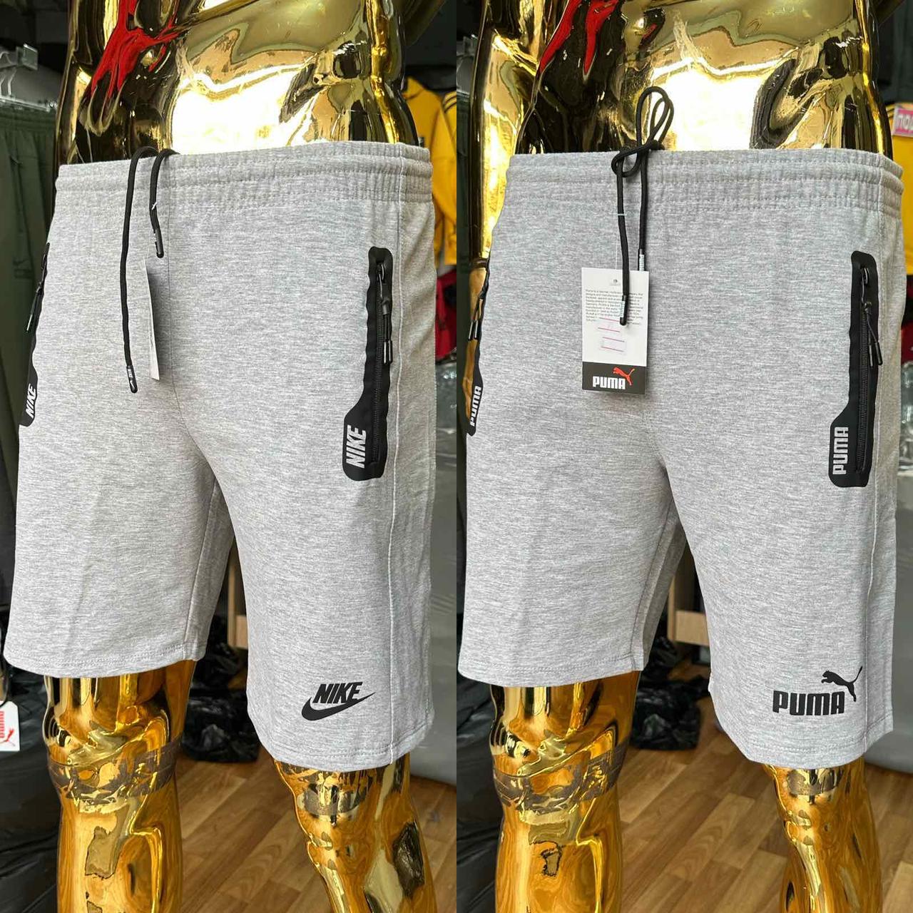 Чоловічі брендові трикотажні спортивні шорти Nike (Найк), чоловічі повсякденні сірі. Чоловічі шорти, фото 1