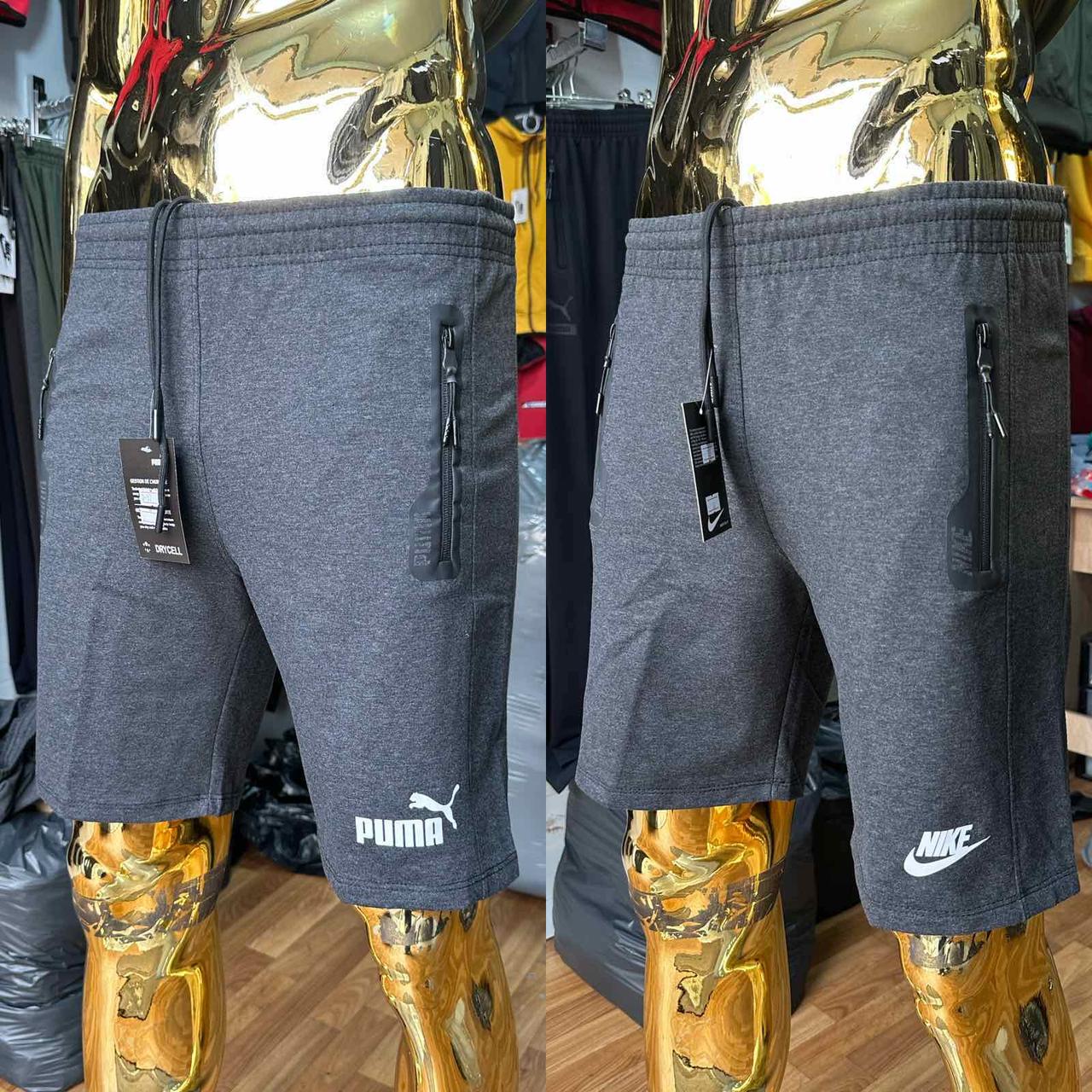 Чоловічі брендові трикотажні спортивні шорти Nike (Найк), чоловічі повсякденні сірі. Чоловічі шорти, фото 1