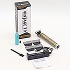 Машинка для стрижки волосся, вусів та бороди, VINTAGE T9 / Акумуляторний триммер для волосся / Машинка для окантування, фото 2