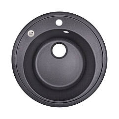 Мийка для кухні LIDZ гранітна 505x505мм кругла чорна LIDZBLA03D510200