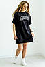 Плаття жіноче трикотажне на літо тканина "Кулір" колір чорний, фото 7