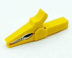 Затискач крокодила під "банан" WD023 Жовтий 55 мм