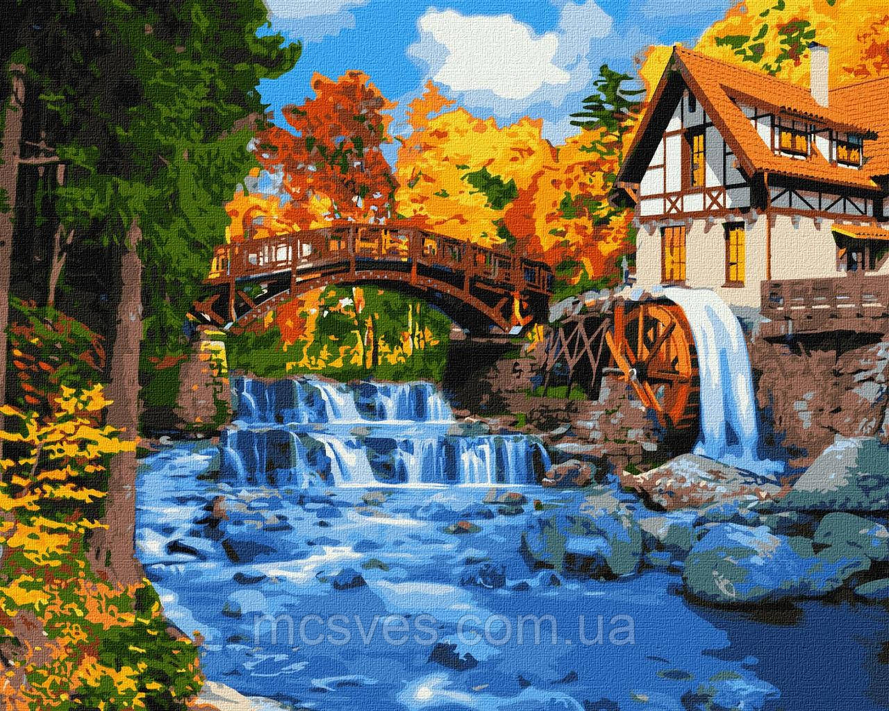 Картина за номерами "Домік із млином" KHO6310 40х50, фото 1