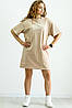 Плаття жіноче трикотажне на літо тканина "Лакоста" колір беж, фото 4