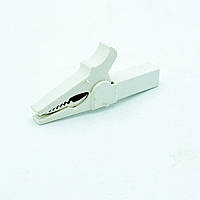 Затискач крокодила під "банан" WD023 Білий 55 мм