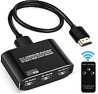 NEWCARE HDMI 2.0b комутатор 3 в 1 вихід 【з високошвидкісним кабелем HDMI 3.9 FT】, 3x1 HDMI селектор Комутатор з пультом дистанційн