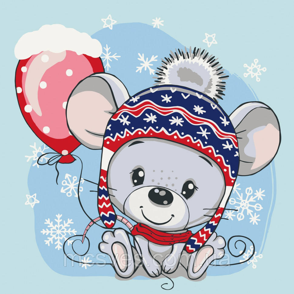 Картина за номерами "Мишеня з кулькою" 15548-AC 30х30, фото 1