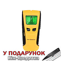 Детектор цифровой Металлоискатель Vastar 3 в 1 для выявления электропроводки металла дерева в стенах Желтый