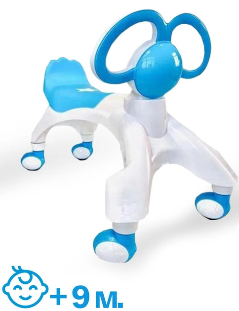 Ходунки-біговел чотириколісний з вушками-ручками BABY WALKER Smile Синій