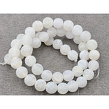 Намистини Агат морозний 8мм, колір білий