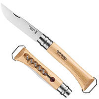 Кухонный Нож складной с штопором и открывалкой Opinel No.10 "Blister" (002613) Нержавеющая сталь