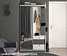 Стильна маленька прихожа купе 100 см у вузький коридор з дзеркалом і тумбою для взуття Таня купе Квадро Летро, фото 7