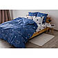 Комплект постільної білизни ТЕП "Happy Sleep" Полуторний 215х150 см NAVY BLUE LOVE 31 Ранфорс, фото 3