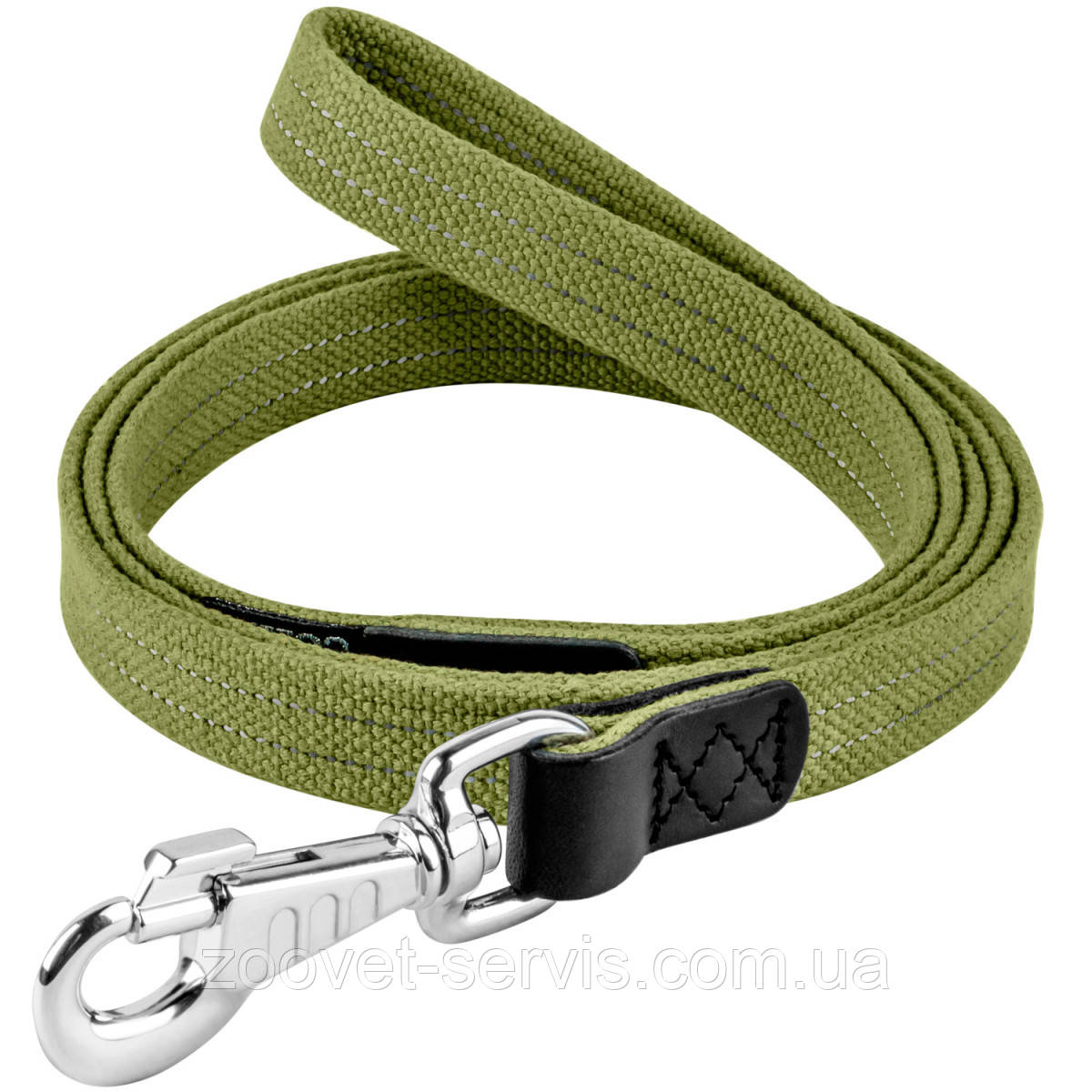 Повідець брезентовий для собак Collar, бавовняний, зі світловідбиваючою ниткою 20мм/300см 0498