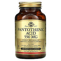 Пантотеновая кислота Solgar (Pantothenic Acid) 550 мг 100 растительных капсул