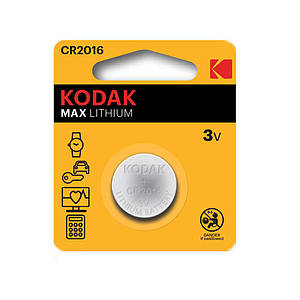 Батарейка CR2016 Kodak Max Lithium (3v) 1шт.