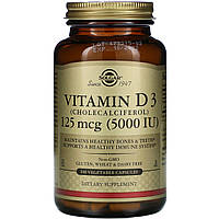 Витамин Д3 Solgar (Vitamin D3) 5000 МЕ 240 капсул в растительной оболочке
