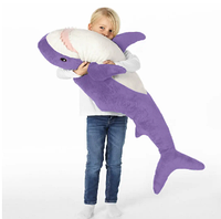 Мягкая игрушка Акула ІКЕА 100 см Плюшевая игрушка подушка Акула Фиолетовый